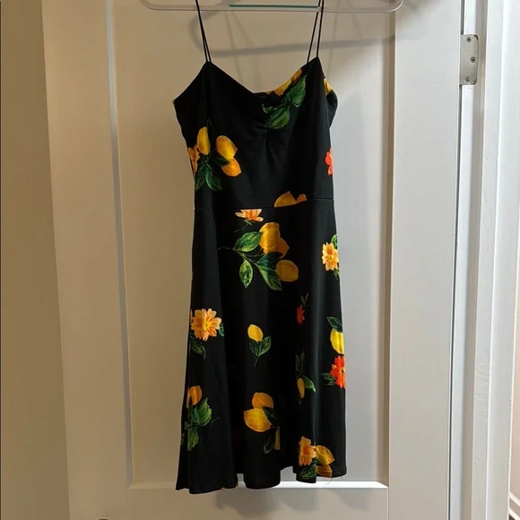 Socialite Dresses | Floral Black Dress With Lemon Print | Color: Black/Yellow | Size: Xs | Latitudes's Closet